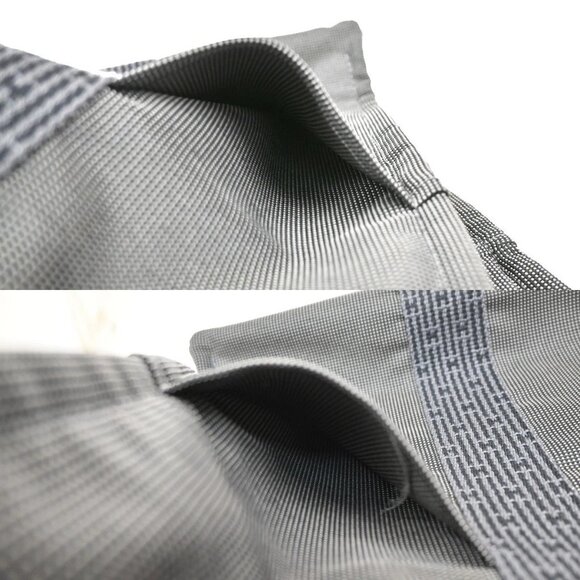 HERMES Logo Herline MM Hand Tote Bag Canvas Gray SHW Made In France 38KA972 - Picture 12 of 16